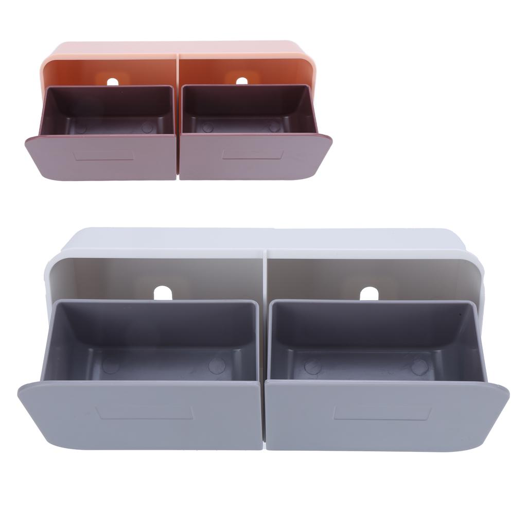 Makeup Box Wall Mounted Cover Removable Washable Cotton Pad Organizer for Bathroom