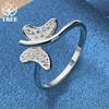 925 Sterling Silber Schmetterling AAA Zirkon Ring Schmuck