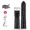 Krokodilleder Uhrenarmband 16mm 18mm 19mm 20mm 21mm 22mm Blau Braun Schwarz Echtes Leder Armband Edelstahl Schließe Armbänder