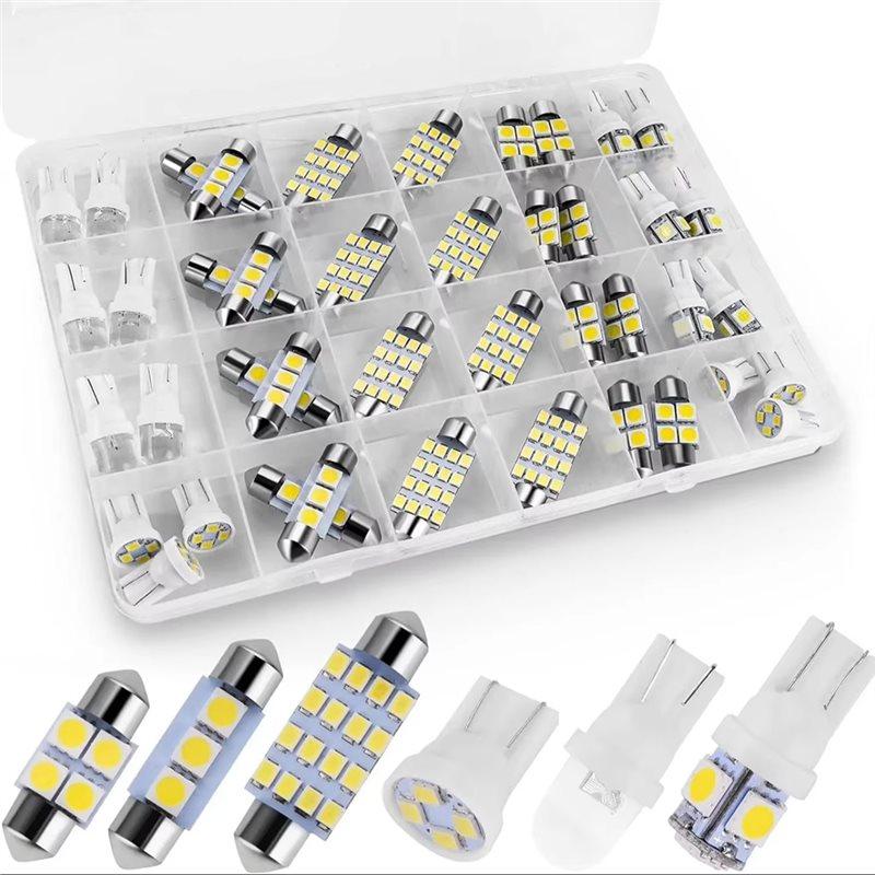 Super Bright White LED Dome Tail Cab Light Bulb Kit Set(42 Pieces) For Interior Car Lighting-Boom