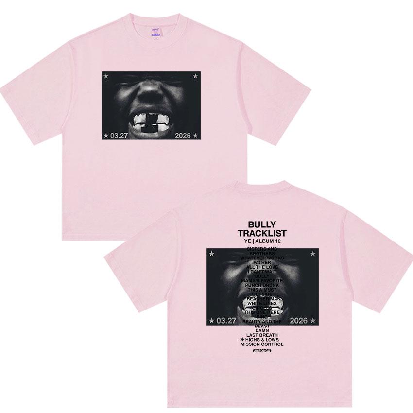 Nuovo Album Bully Kanye West Magliette Grafiche Unisex Hip Hop Pop Rap YK Maglietta a Maniche Corte Moda Retro Cotone Streetwear