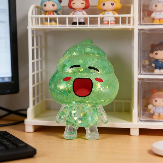 Juguete de Apretar Superhéroe Caca de Alien de Levantamiento Lento TPR Fidget para Alivio del Estrés Lindo Brillantante Gadget de Descompresión para Niños Adultos