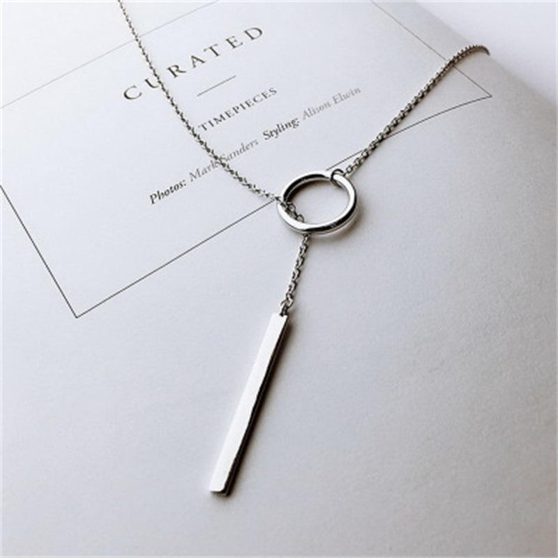 

European & American Long Pendant Necklace: Versatile Korean Fashion for Women 925 Silver