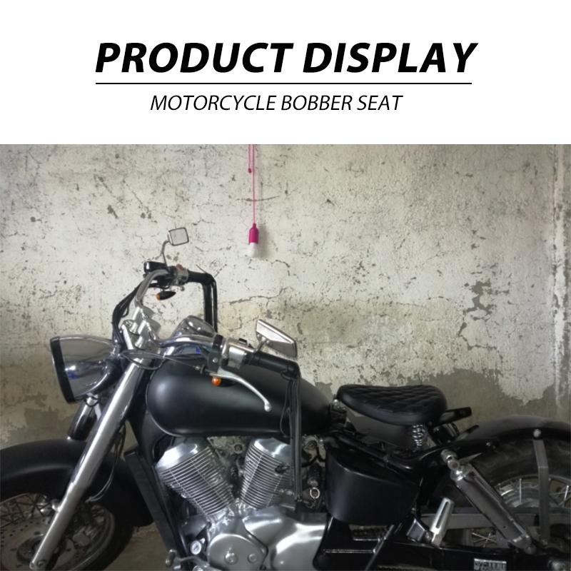 1 SET Motorcycle Retro  Leather Solo Seat+3" Spring Bracket for Harley Custom Chopper Sportster Bobber Honda Yamaha