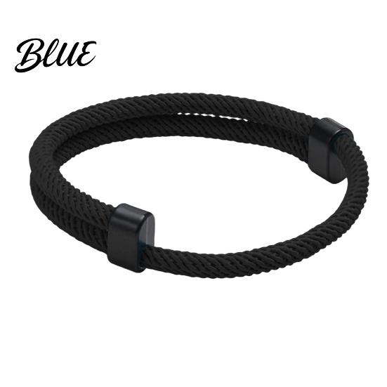Adjustable Sports Bracelet Men Rope Braided Casual Solid Nylon Color