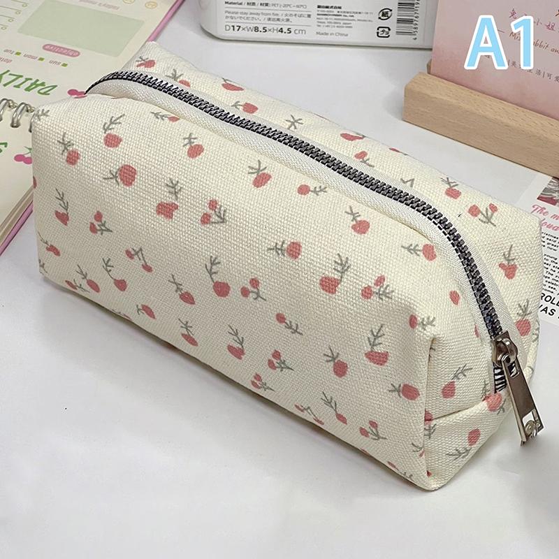 

Cartoon Floral Printing Pen Bag Student Stationery Bag Large Capacity Pencil Case Multifunctional Stationery Organizer A1