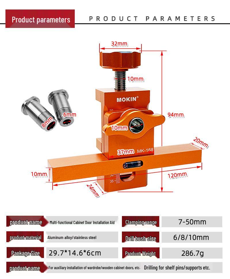 Multifunctional Cabinet Door Installation Positioner & Rebounder