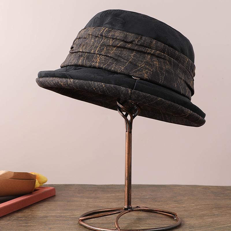 Autumn and Winter New Middle-aged Elderly Thermal Basin Hat Fashionable Versatile Grandma Hat Elegant Temperament Mother Bucket Hat