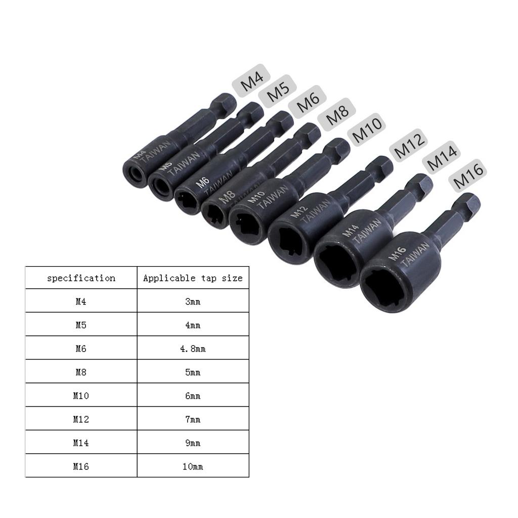 M4-M16 Tap Socket Collet Wrench Driver Thread Screw Tapping Chuck for Car Repair