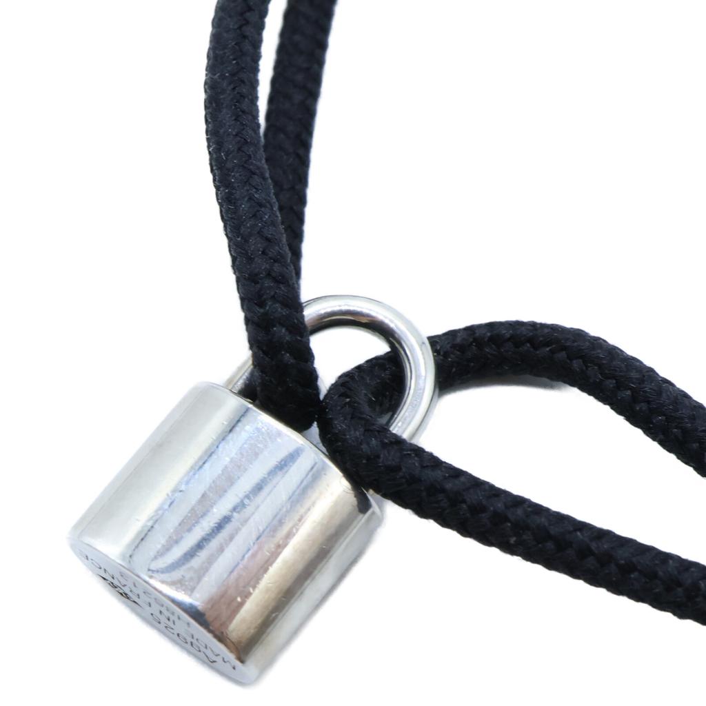 LOUIS VUITTON Q05942 Ag925 Padlock Charm Silver Lockit Learn Bracelet Silver / BlackUsed