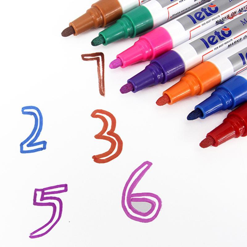 Waterproof Colored Metal Graffiti Marker: Non-Fading White Oily Paint Pen for DIY and Tire Repair