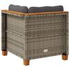 Garten Ecksofa mit Kissen Grau Poly-Rattan