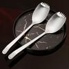 Stainless Steel Kitchen Spoon Fork Thickened Serving Soup Spoon Salad Spoon  Hotel
