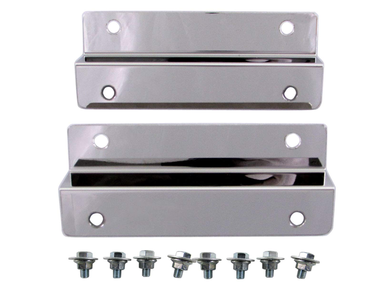 

BRIGHTZ Finish Stainless Steel Plated Rear Mud Flaps with Extension Stays for Toyota Hijet Truck Ultra-Mirror (2-Piece Set) (200, 210, 201, 211)