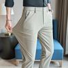 New Plus Size Fat Brother Skinny Casual Pants Ice Silk High Elastic Quick Drying Business Casual Pants