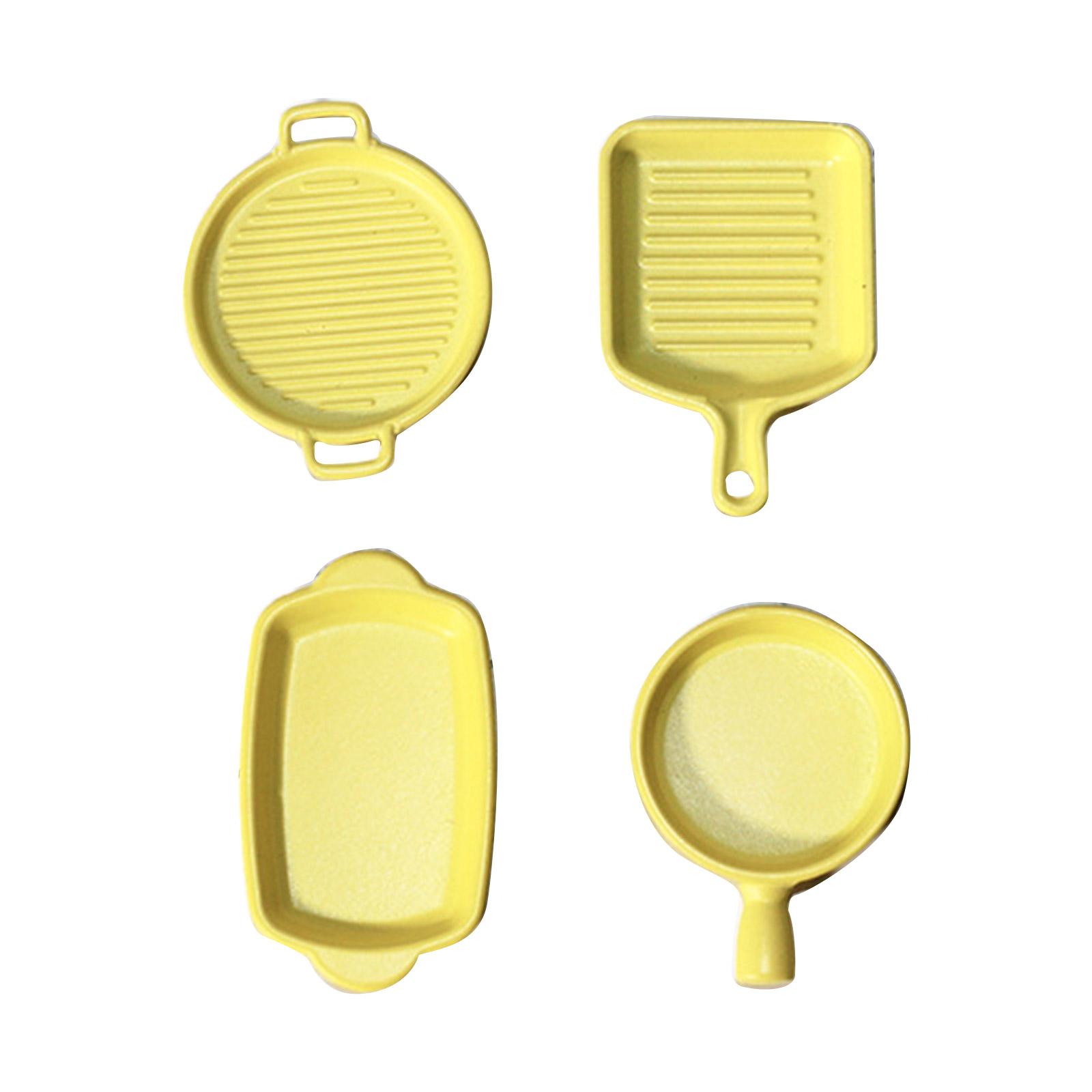 Toy Kitchen Mini Cooking Pan Model Set for Doll House Accs for Play Kitchen Utensil Toy Girls Boys Pretend Role-Play Pro 1 жёлтый