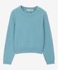 BASIC HOUSE Women'S Cable Round Neck Crop Knit Mint Lykt7201