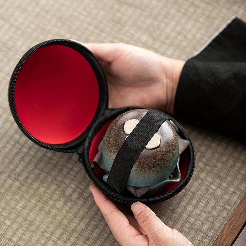 Handgefertigtes Kung Fu Keramik Teekannen- und Teetassen-Set für Reisen, Büro, Wohnzimmer, Camping - Tragbares und kreatives Geschenk