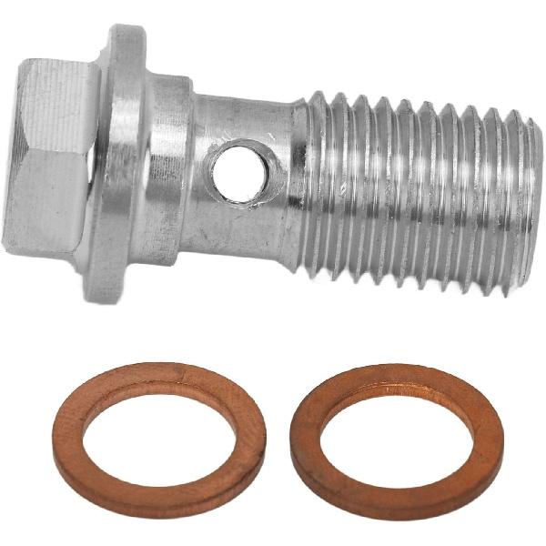 Болт banjo M11 X 1.25 23 мм Болты banjo Адаптер фитингов тормозной линии Высокая несущая способность Металлическая прочная конструкция Резьба Одиночный болт banjo Универсальный