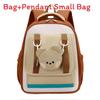 Nylon Preschooler Color Block Backpack With Cartoon Animal Pendant Bag Small