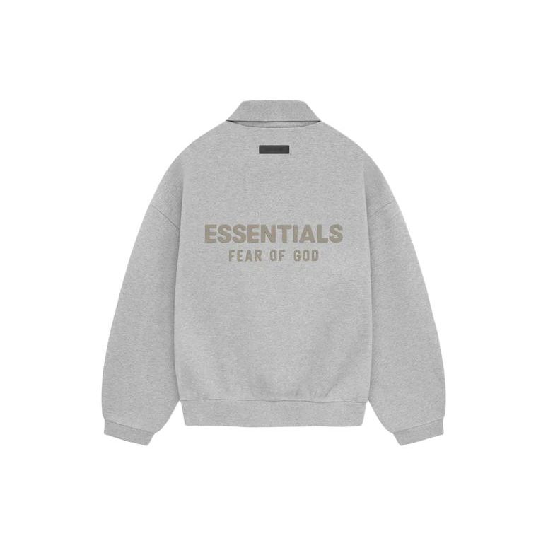 Fear of God Essentials Long-Sleeve Polo Light Heather Grey Men Tops 192SP244396F