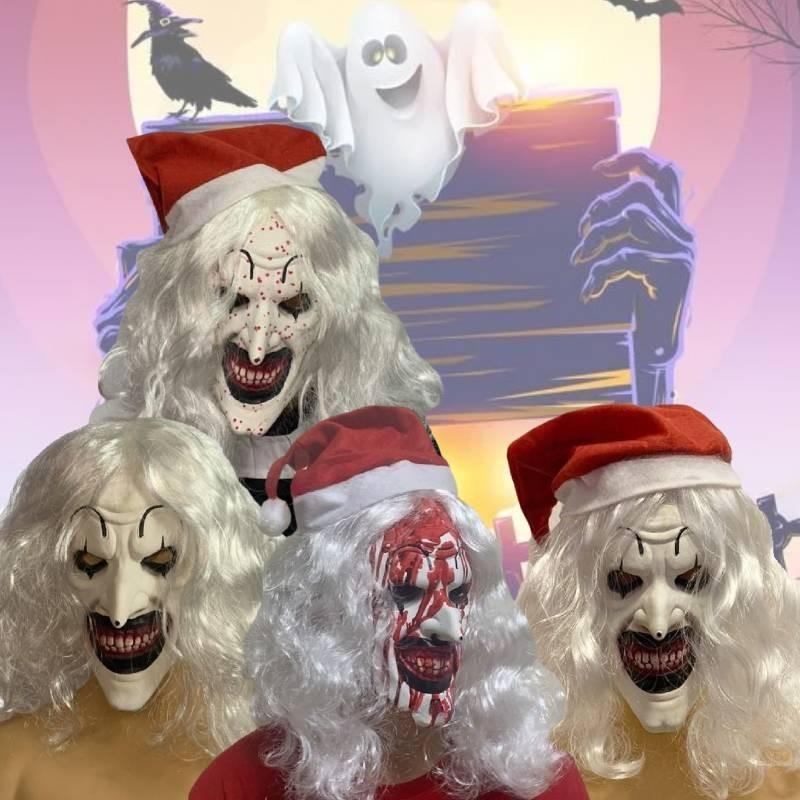 2024 Terrifier 3 Mask Disturbing Black And White Killer Clown Costume Latex Mask