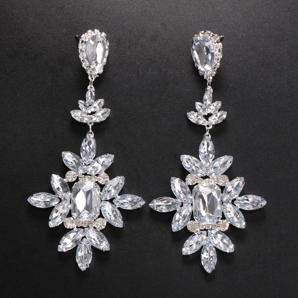 

Европейские и американские серьги-подвески со стразами, серьги, женские аксессуары серебряный