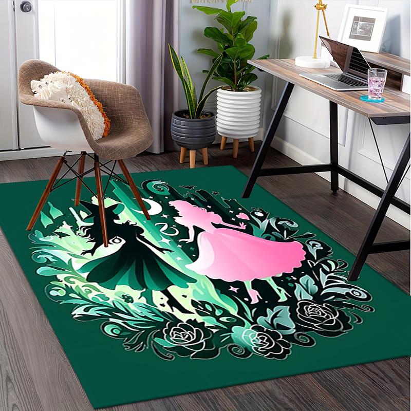 FantasyWicked Pattern Polyester Office Carpet Chair Mats, Home Decor Dormitory Floor Protector with