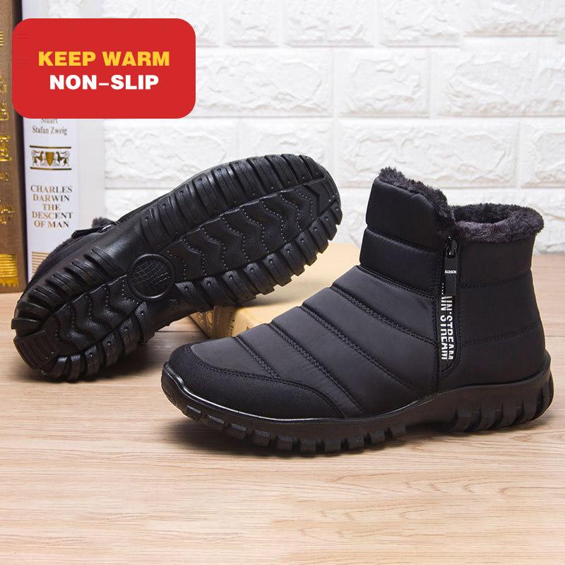 Winter Schneestiefel Herren Wasserdicht Lässige Baumwollschuhe Flach Bequem Herrenschuhe Übergröße 46 Stiefeletten Damen Kostenloser Versand