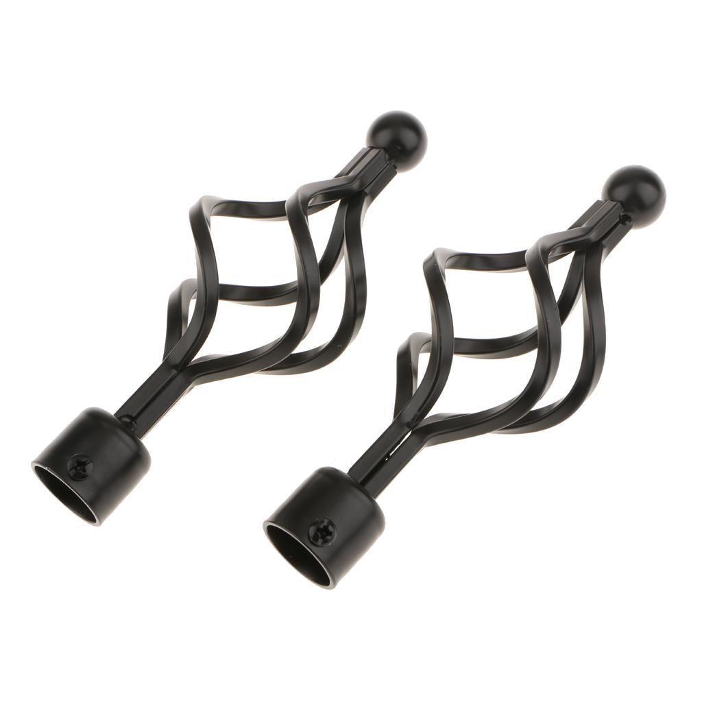 Iron Curtain Pole Brackets Window Curtain Accessories Curtain Rods End Caps for Home Decor Hotel Bar Wall Mounted Support