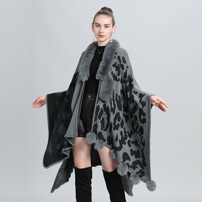 Große Größe Lose Mehrzweck Strickjacke Damen Cape Schal, Gestrickter Schal 0970 #