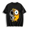Skull Minion Print Trendy Streetwear Casual Short Sleeve T-Shirt Pure Cotton T-shirt