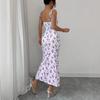 2026 Summer Floral Spaghetti Strap Dress - European & American Style, Slim Fit, Hip-Hugging, Sweet & Elegant Women's Long Dress