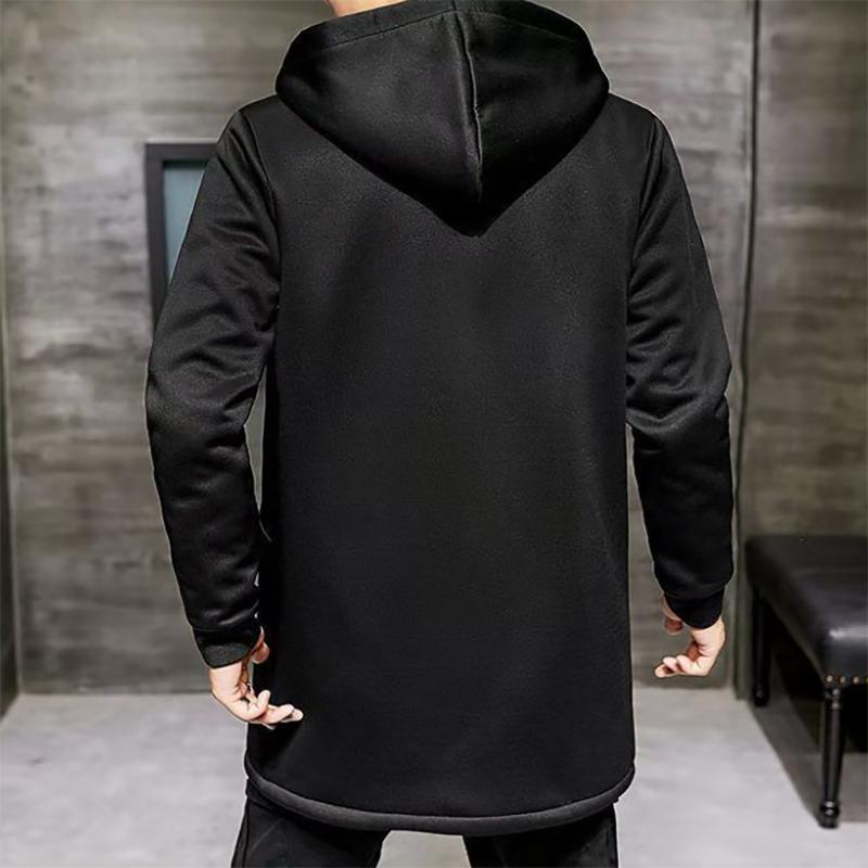 Windjacke für Herren, mittellang, koreanische Version des hübschen Herbst- und Wintertrends, plus samtdicke Manteljacke