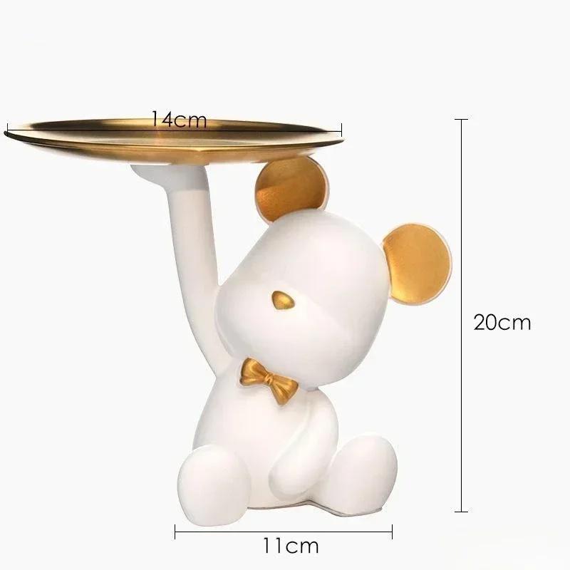 Aesthetic Bear Car Key Tray Violent Bear Storage Holder Mobile Phone Bracket Tray Support Bear Living Room Entryway Decoration