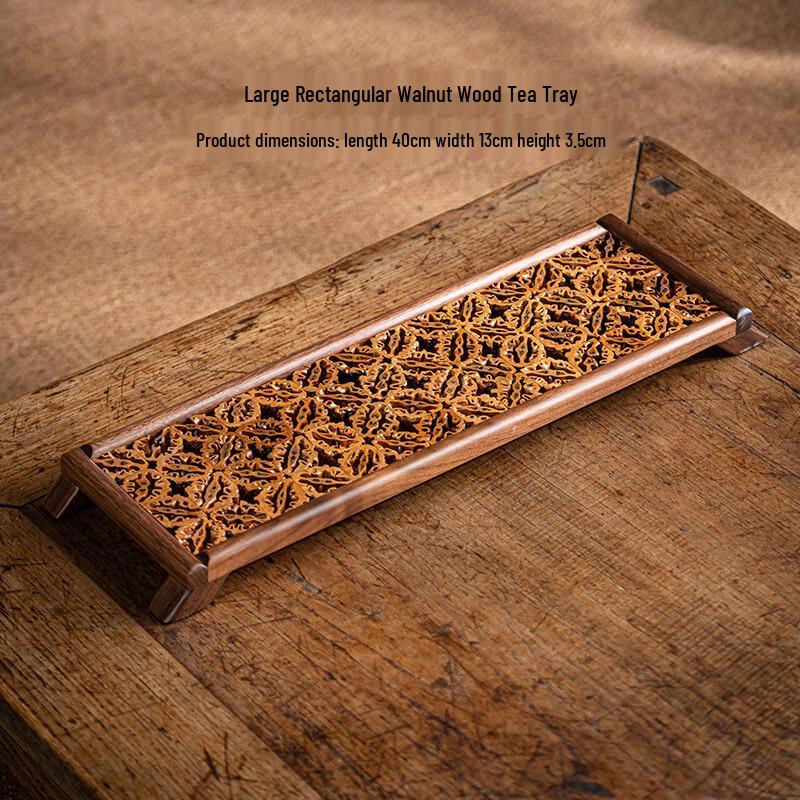 Large Walnut Wood Dry Brew Tea Tray Set