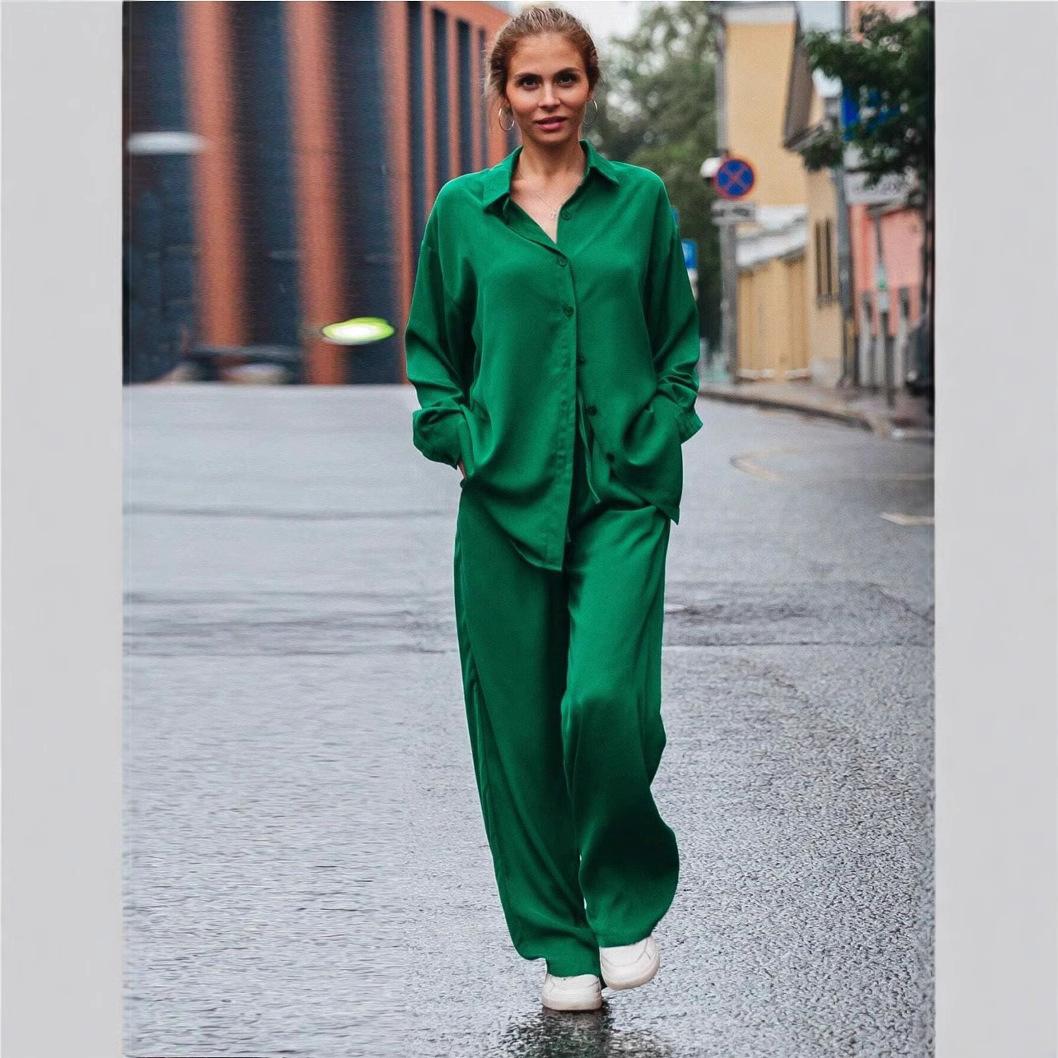 

HNXC Женский модный разноцветный свободный повседневный костюм XXL зелёный