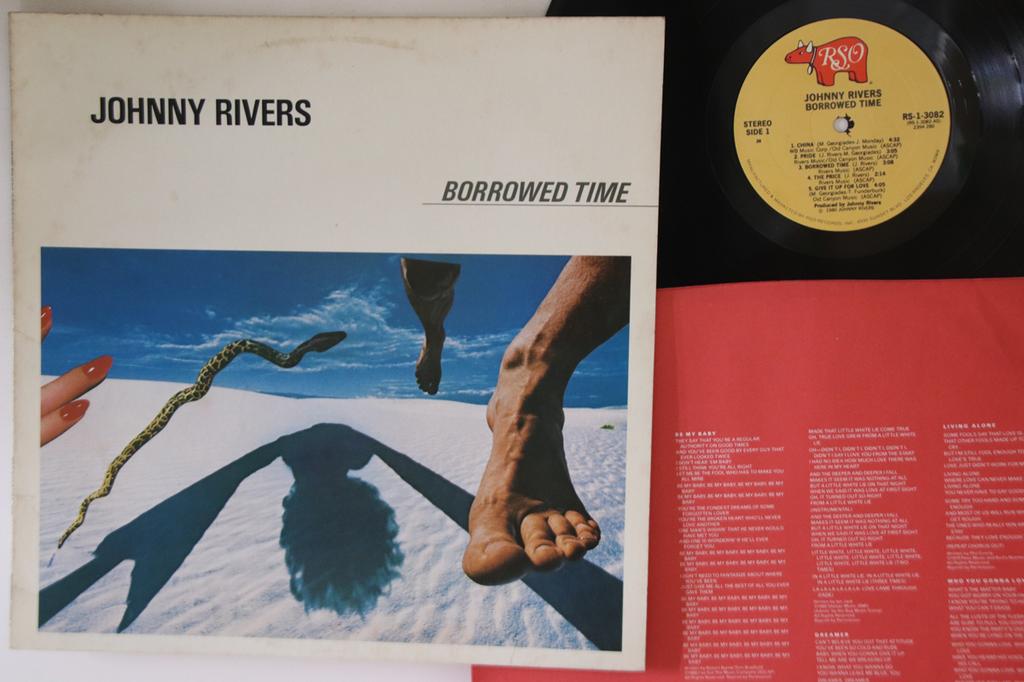 LP Record JOHNNY RIVERS - Borrowed Time RS13082 RSO 1980 US Rock Used