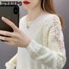 Spring Hollow Lace Knitted Shirt for Women Loose Thin Sweater Bottom Coat for Women Versatile Top