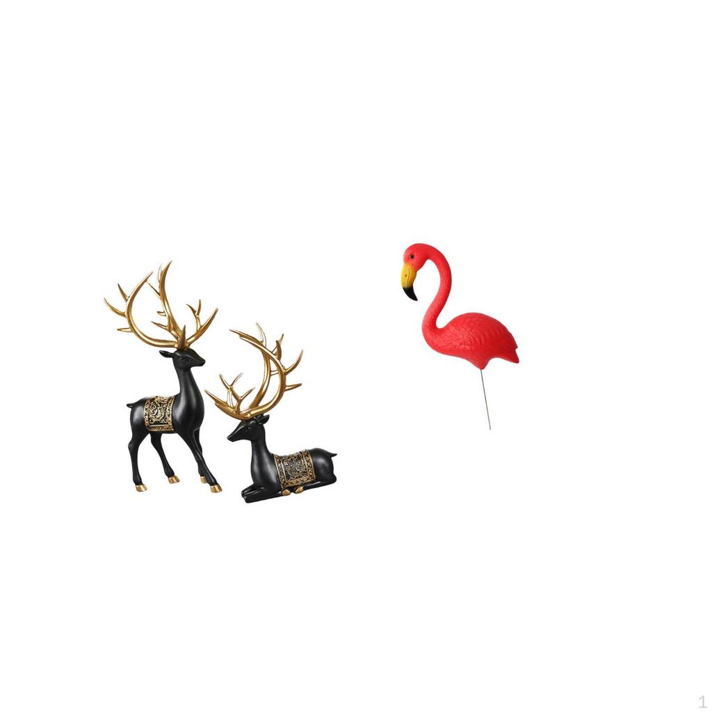 Reindeer Elk Resin Deer Figurine Animal Sculpture for Tabletop Wedding Housewarming And Bird