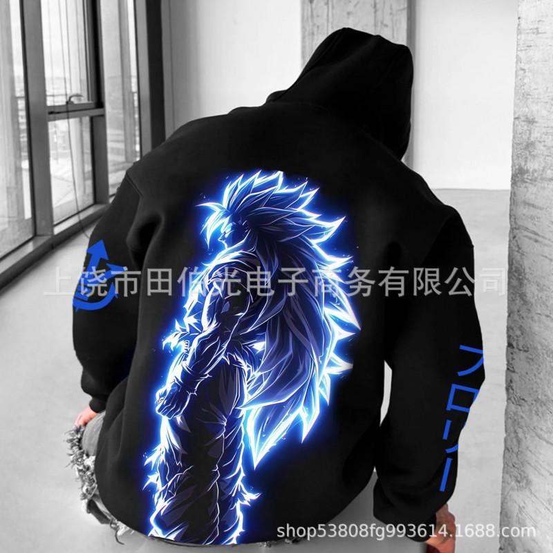 Dragon Ball Z Goku 3D Digital Print Hoodie Men Loose Fit Casual Sweatshirt
