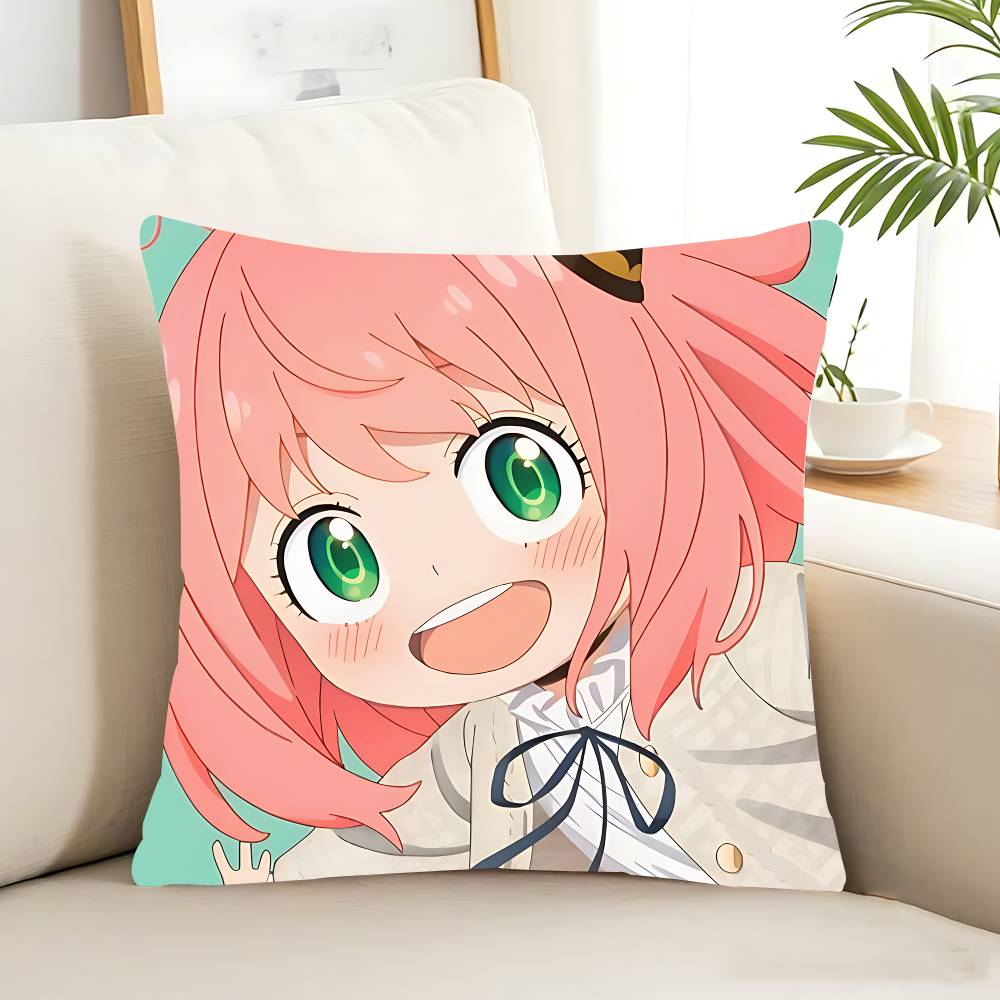 Anime Spy X Family Anya Pillow Case Removable Washable Cushion Cover – All-Season Soft Linen