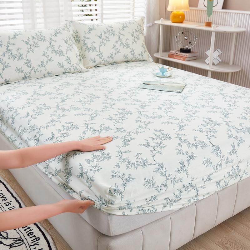 Cartoon Style Fitted Sheet Pure Cotton Bed Sheets Adults Kids Room Mattress Cover Printed Bed Linen (No Pillowcase)