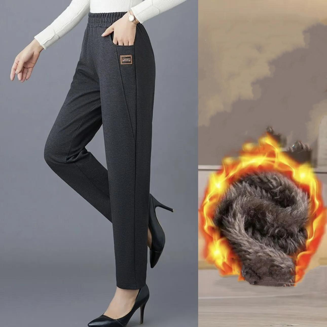 

Женские утепленные длинные плюшевые повседневные брюки Харлан для мамы Осень Зима Теплые брюки 6XL