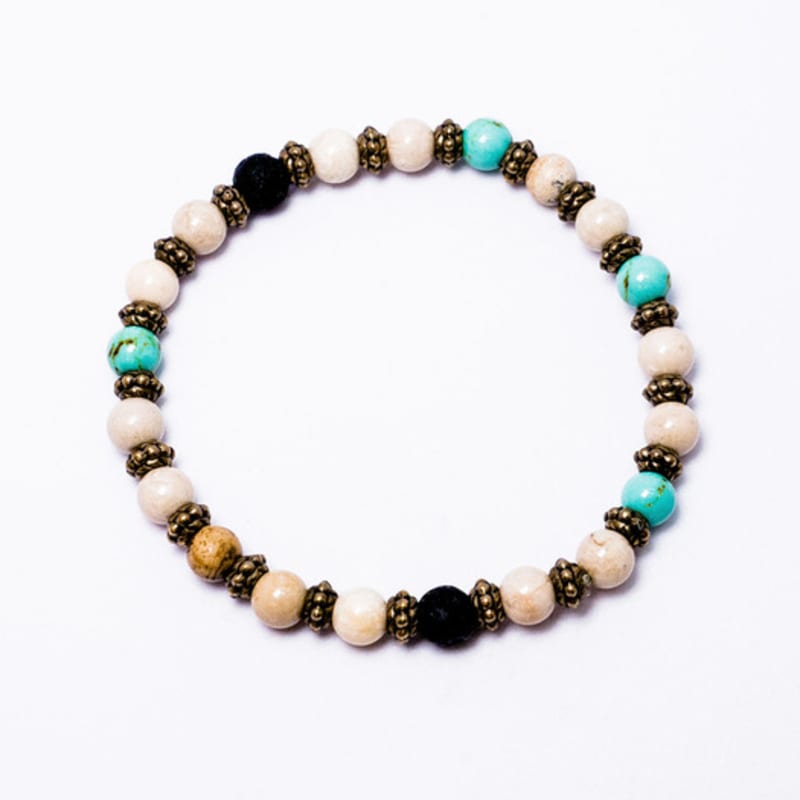 HARANG HR 303B_Gemstone Beads Bracelet (Blue)