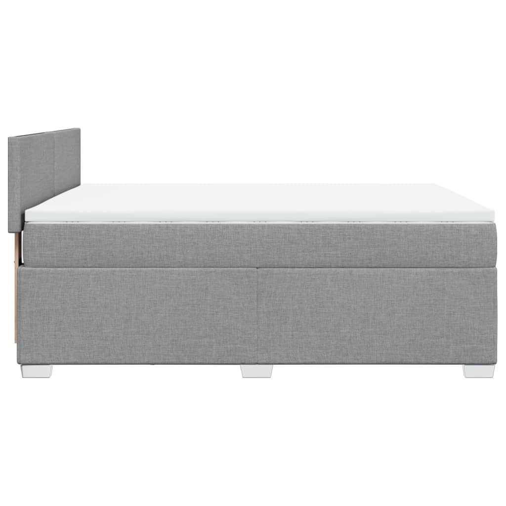 Vidaxl Letto Continentale Con Materasso, Grigio Chiaro, Tessuto 160X200 Cm