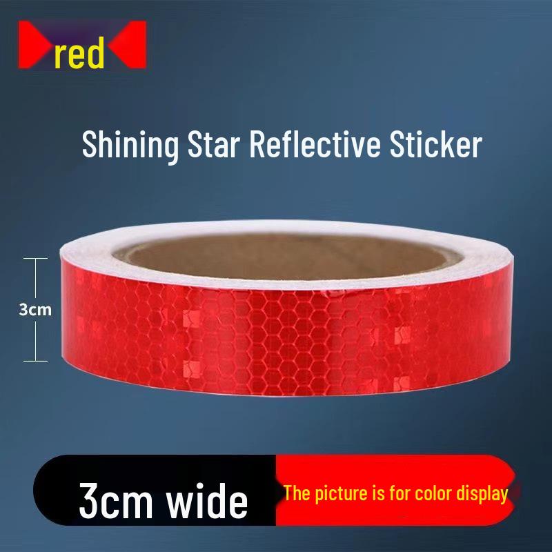 1cm Reflective Sticker for Bicycles, Cars, & Helmets - Luminous Warning Strip