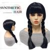 Wednesday Addams Cosplay Synthetic Wig for Halloween Christmas Anime Party April Fool's Day TV Series Inspired Costume Accessory