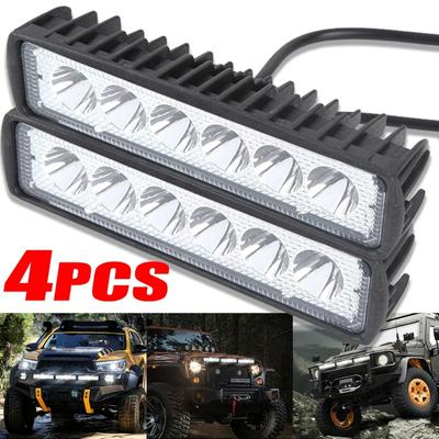 6LED 18W Car Light 12V Auto Offroad SUV Truck Headlights 6000K Daytime Running Light Spotlight High Bright Waterproof Work Light