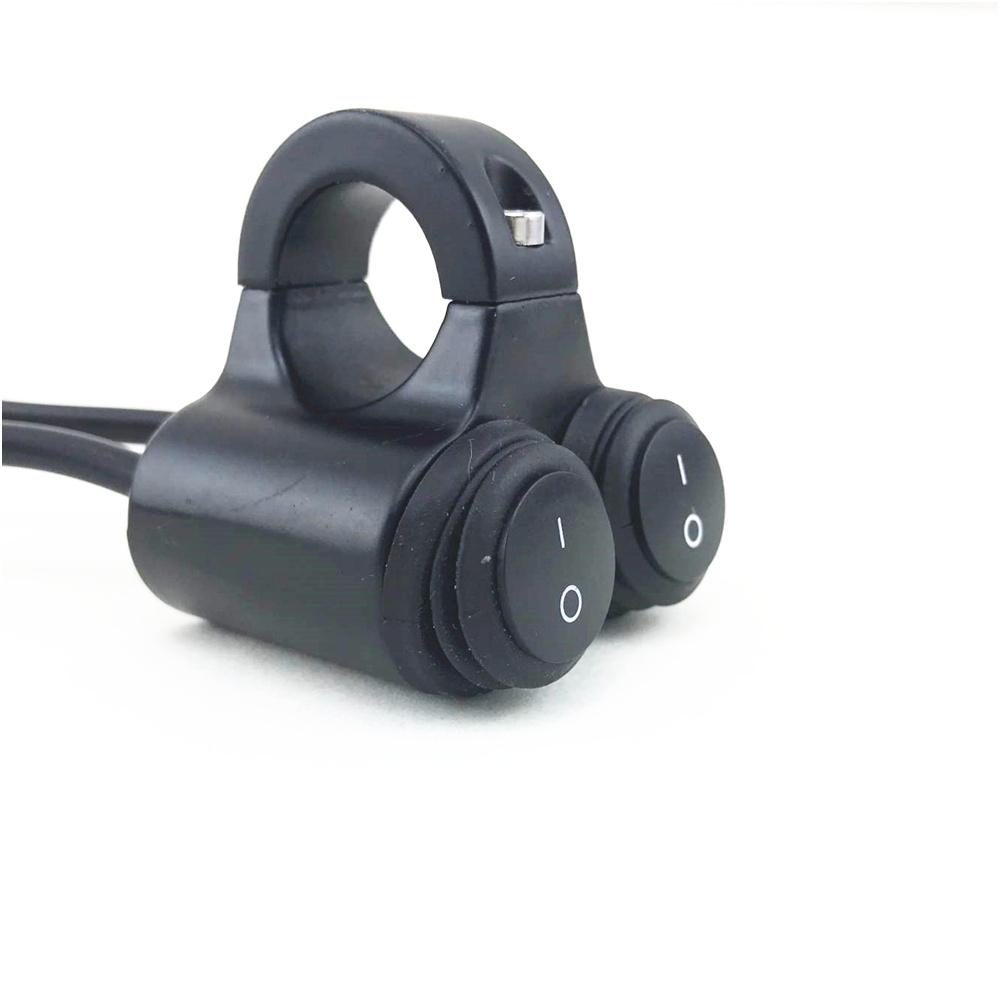 New Dual 22mm 7/8in Handle Bar Rocker Switch On/Off High Low Light Switch Waterproof